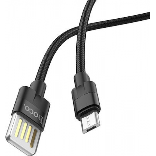 Hoco Braided USB 2.0 to micro USB Cable Μαύρο 1.2m (96238)
