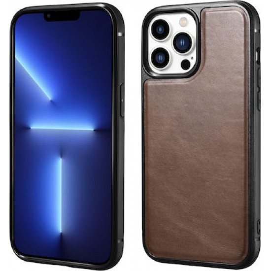 iCarer Leather Oil Wax Back Cover Δερμάτινο Καφε (iPhone 13 Pro)