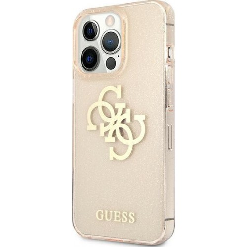 Guess Glitter 4G Big Logo Back Cover Πλαστικό Χρυσό (iPhone 13 Pro Max)