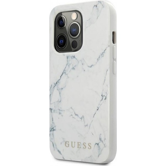 Guess Hardcase Marble Back Cover Πλαστικό Λευκό (iPhone 13 Pro)