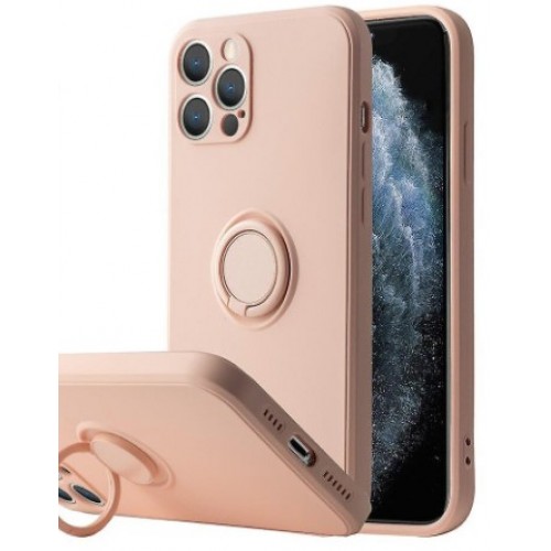 Θήκη Vennus Δαχτυλίδι σιλικόνης με μαγνητική λαβή για Xiaomi Redmi Note 10/Note 10S Ροζ