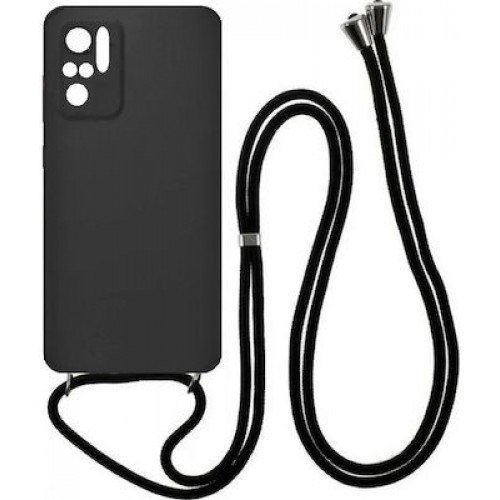 Redmi Note Back Cover Σιλικόνης με Λουράκι Μαύρο (Redmi Note 10 / 10s) Redmi Note Back Cover Σιλικόνης με Λουράκι Μαύρο (Redmi Note 10 / 10s)