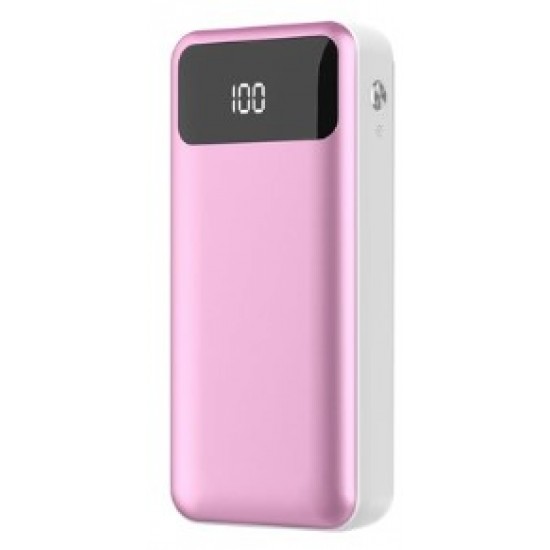 Xipin PX503 10000 Mah Φορητός γρήγορος φορτιστής Powerbank Led Display Pink
