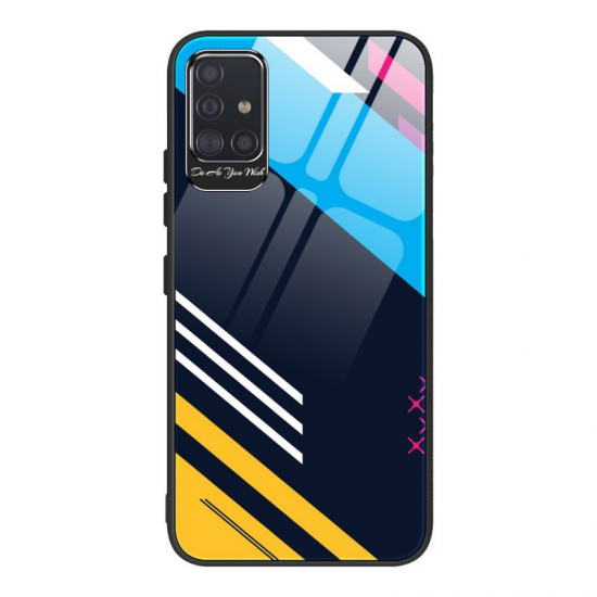Color Tempered Glass Back Cover (Galaxy A71)  pattern 2