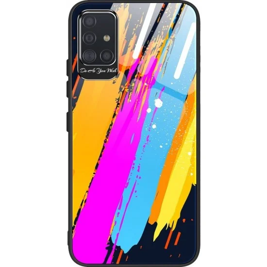 Color Tempered Glass Back Cover (Galaxy A71) pattern 3