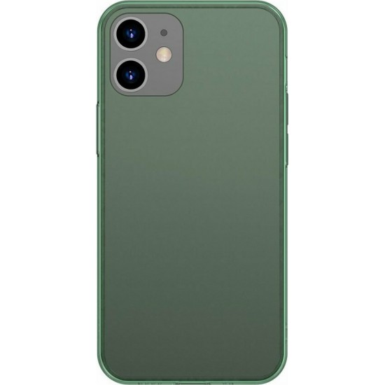 Baseus Γυάλινο πίσω κάλυμμα σκούρο πράσινο με εύκαμπτο πλαίσιο (iPhone 12 mini)