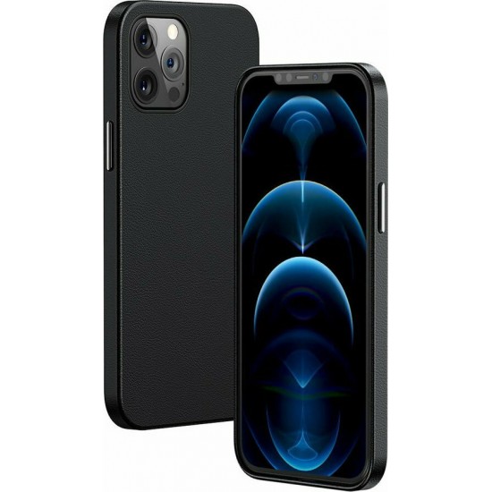 Baseus Magnetic Leather Back Cover Δερματίνης Μαύρο (iPhone 12 / 12 Pro)