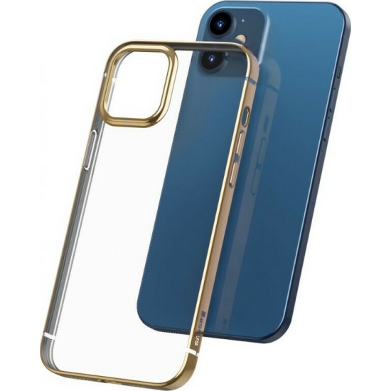 Baseus Shining Πίσω κάλυμμα Σιλικόνης Χρυσό with Metallic Frame (iPhone 12 mini)