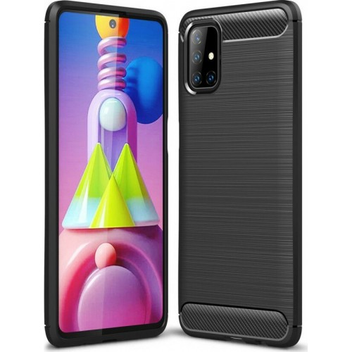 Brushed Carbon Back Cover Σιλικόνης Μαύρο (Galaxy M51) Brushed Carbon Back Cover Σιλικόνης Μαύρο (Galaxy M51)