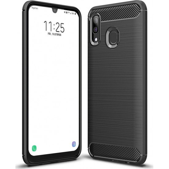 Carbon Back Cover Σιλικόνης Μαύρο (Galaxy A20e)