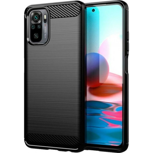 Carbon Back Cover Σιλικόνης Μαύρο (Redmi Note 10 / 10s)