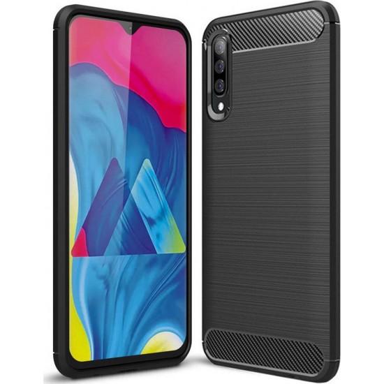 Carbon Brushed Back Cover Σιλικόνης Μαύρο (Galaxy A50)