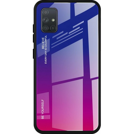 Gradient Glass Back Cover Μπλε-Μωβ (Galaxy A71)