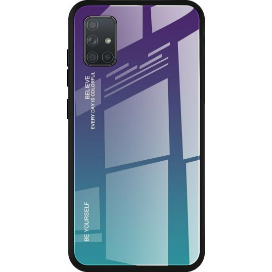 Gradient Glass Back Cover Μωβ/Μπλε (Galaxy A71)