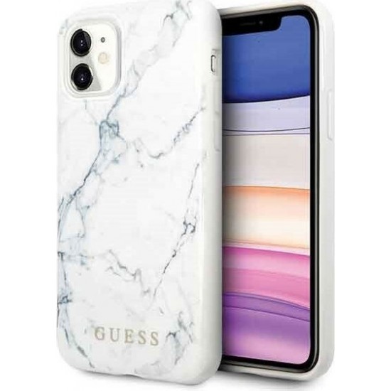 Guess Marble Back Cover Πλαστικό Λευκό (iPhone 11)