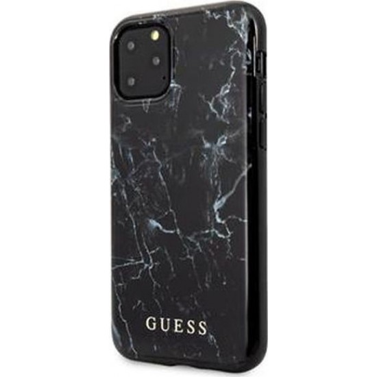 Guess Marble Back Cover Πλαστικό Μαύρο (iPhone 11)