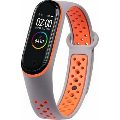 Dots Λουράκι Σιλικόνης Gray Orange (Mi Smart Band 5/Mi Smart Band 6) Dots Λουράκι Σιλικόνης Gray Orange (Mi Smart Band 5/Mi Smart Band 6)