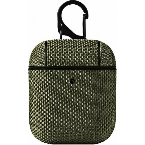 Hurtel Nylon Hard Case With Carabiner Πράσινο (Apple AirPods)