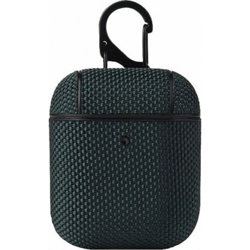 Hurtel Nylon Hard Case With Carabiner Σκούρο Πράσινο (Apple AirPods)