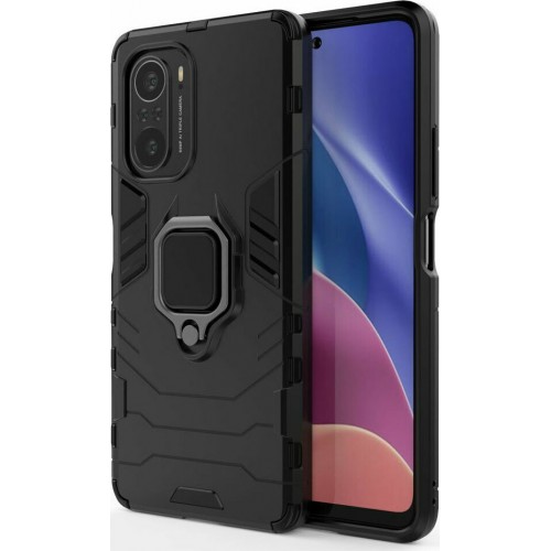 Hurtel Ring Armor Back Cover Πλαστικό / Σιλικόνης Ανθεκτική Μαύρο (Poco F3)