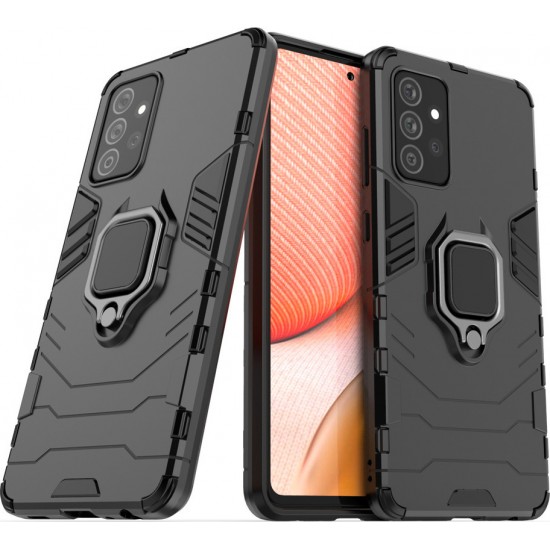 Hurtel Ring Armor Back Cover Πλαστικό / Σιλικόνης Μαύρο (Galaxy A72 4G / 5G)