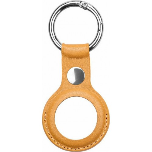 Leather Keyring Case for Apple AirTag Light Brown