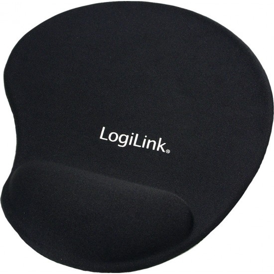 LogiLink Mousepad με GEL Wrist Rest Support Μαύρο