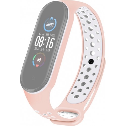 Λουράκι Σιλικόνης Two Tone Breathable Light Pink / White (Mi Band 5/6) Λουράκι Σιλικόνης Two Tone Breathable Light Pink / White (Mi Band 5/6)