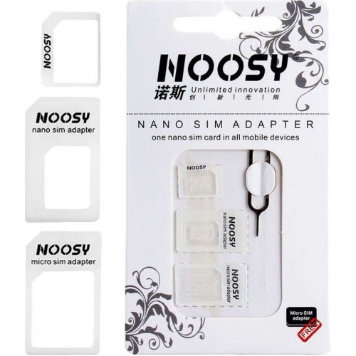 Noosy Αντάπτορας Nano SIM & Micro SIM White
