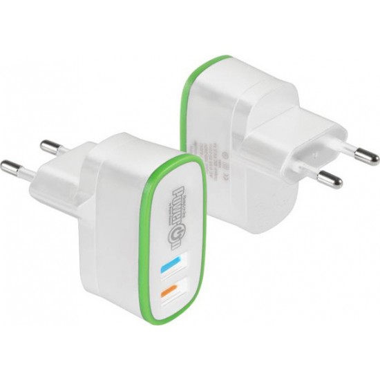 Power On 2x USB Wall Adapter Λευκό (CH-35W)