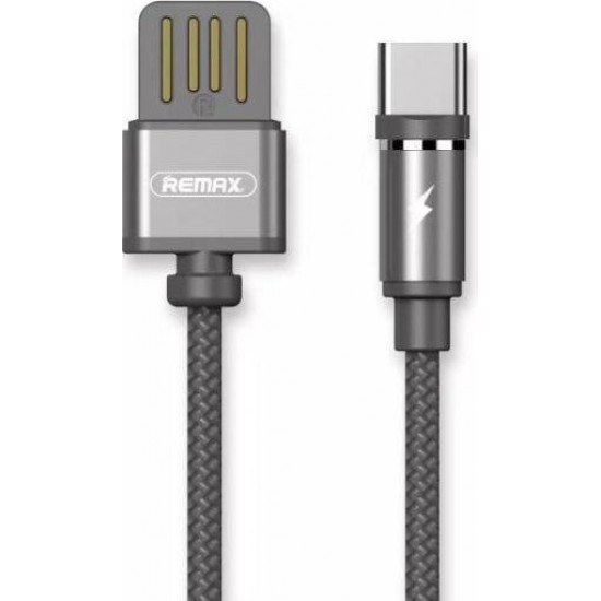 Remax Braided / Magnetic USB 2.0 Cable USB-C male - USB-A male Γκρι 1m (Gravity)