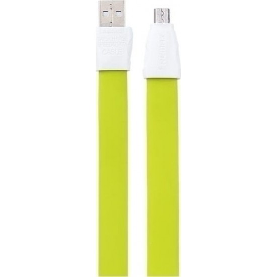 Remax Flat USB 2.0 to micro USB Cable Green 1m (Full Speed 2)