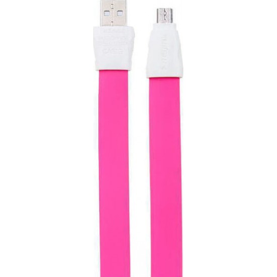 Remax Flat USB 2.0 to micro USB Cable Ροζ 1m (Full Speed 2)