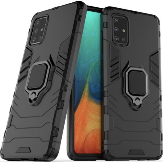 Ring Holder Back Cover Μαύρο (Galaxy A71)