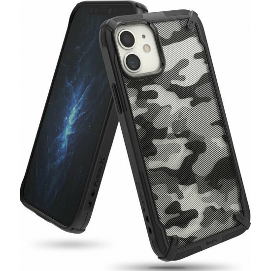 Ringke Fusion X Back Cover Πλαστικό / Bumper Σιλικόνης Camo Black (iPhone 12 mini)