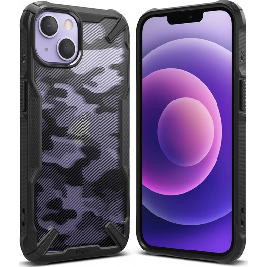 Ringke Fusion X Back Cover Πλαστικό Ανθεκτική Camo Black (iPhone 14 / 13)