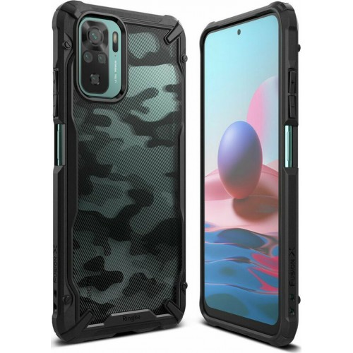 Ringke Fusion-X Camo Back Cover Σιλικόνης Μαύρο (Redmi Note 10 / 10S)