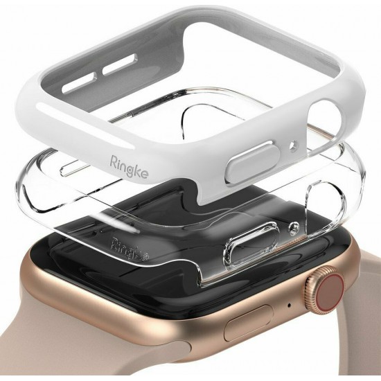 Ringke Slim Watch Case 2x set Λευκό/Διάφανο (Apple Watch 44mm)