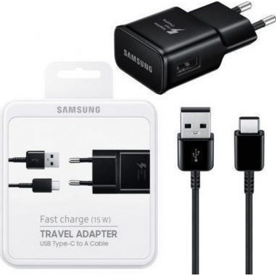 Samsung USB Type-C 3.1 Cable & Wall Adapter Μαύρο (EP-TA20EBEC+EP-DW720CB) (Retail)