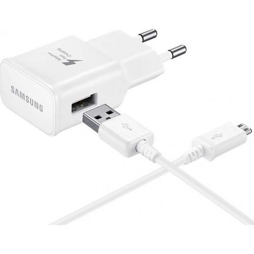 Samsung micro Type C Cable & Wall Adapter Λευκό (EP-TA20EWE & ECB-DU4AWE) (Retail) 15w
