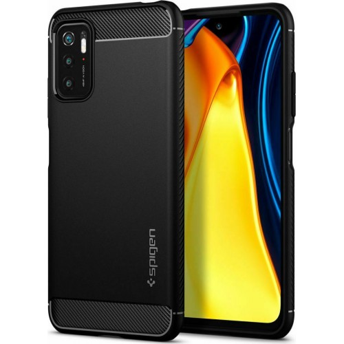 Spigen Rugged Armor Back Cover Πλαστικό Ανθεκτική Μαύρο (Redmi Note 10 5G / Poco M3 Pro)