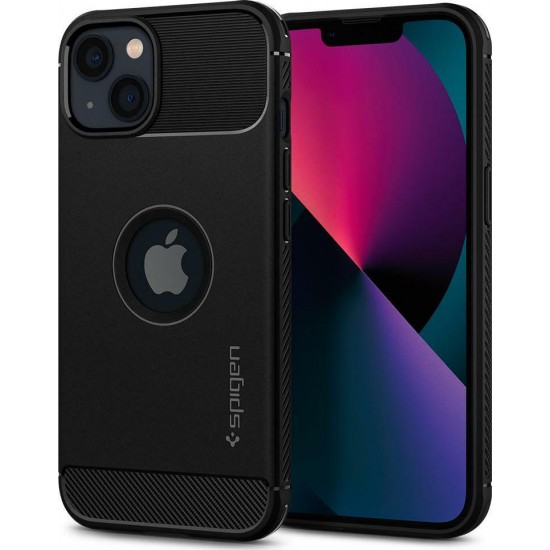 Spigen Rugged Armor Back Cover Σιλικόνης Μαύρο (iPhone 14 / 13)