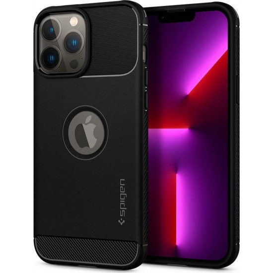 Spigen Rugged Armor Back Cover Σιλικόνης Μαύρο (iPhone 13 Pro Max)