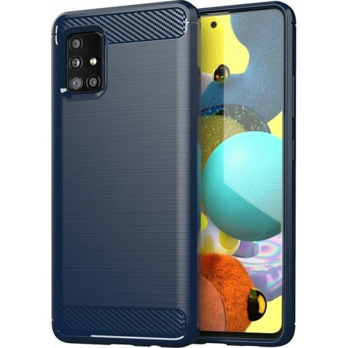 TPU Carbon Rugged Armor Case Ανθεκτική Θήκη Blue (Samsung Galaxy M51)