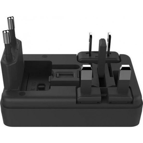 WK 2x USB Wall Adapter Μαύρο (WP-U08) (UK,EU,US,AU)