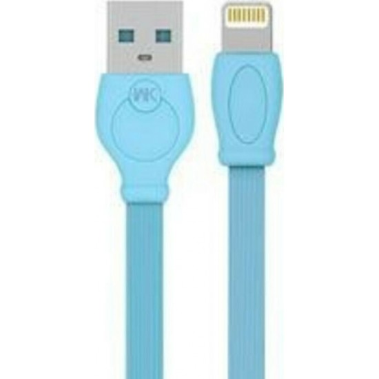 WK Flat USB to Lightning Cable Μπλε 1m (WDC-023BL)