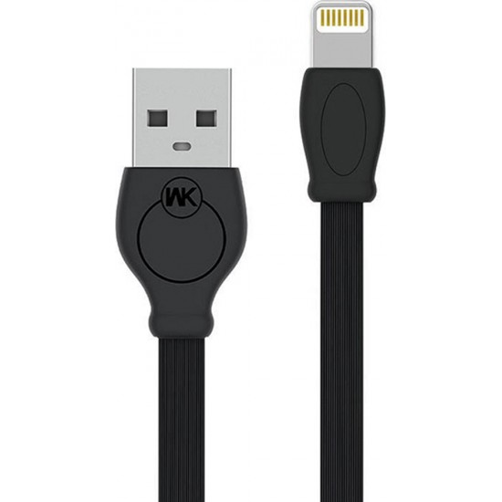 WK Flat USB to Lightning Cable Μαύρο 3m (WDC-023BK)