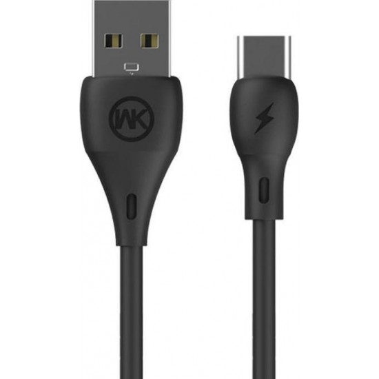 WK Regular USB 2.0 Cable USB-C male - USB-A male Μαύρο 1m (250408) (WDC-072)