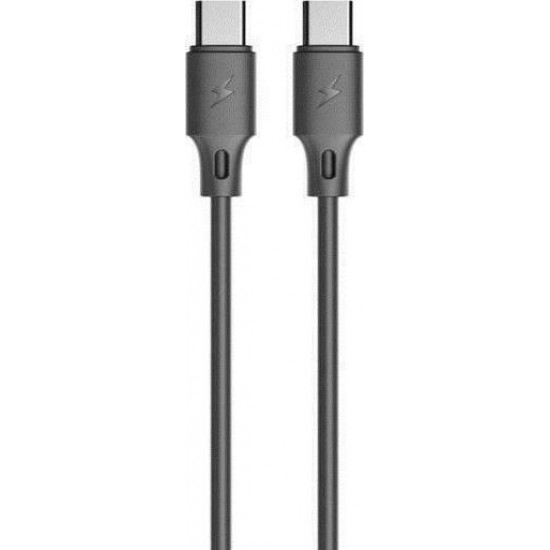 WK WDC-106 Regular USB 2.0 Cable USB-C male - USB-C male Μαύρο 1m (250521)