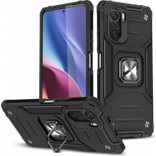 Wozinsky Kickstand Flexible Back Cover Σιλικόνης Μαύρο (Poco F3 / Mi 11i)